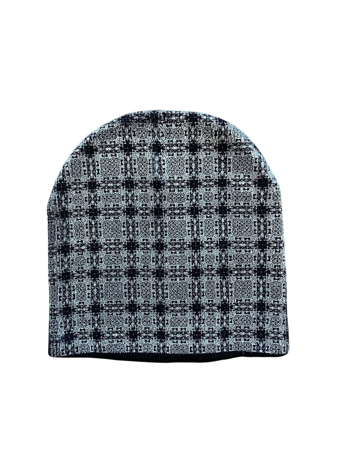Indepenndence Square Print Skully Beanies (Black/White)