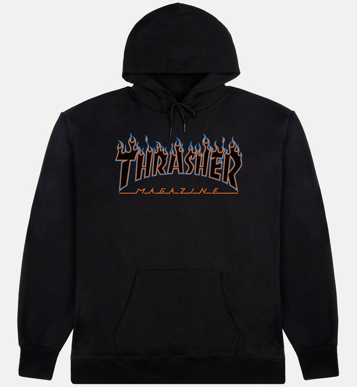 Flame Hoodie (Black/Blue/Orange)
