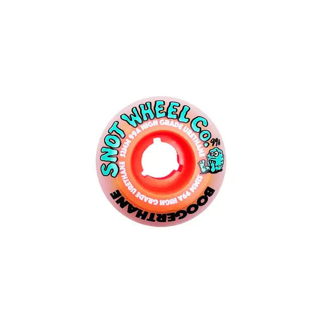Snot Wheel Co Boogerthane 52mm 99A Skateboard Wheels – White/Orange