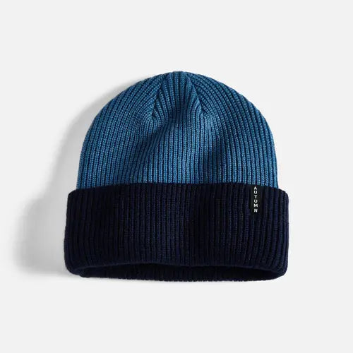 Autumn Blocked Beanie – Navy