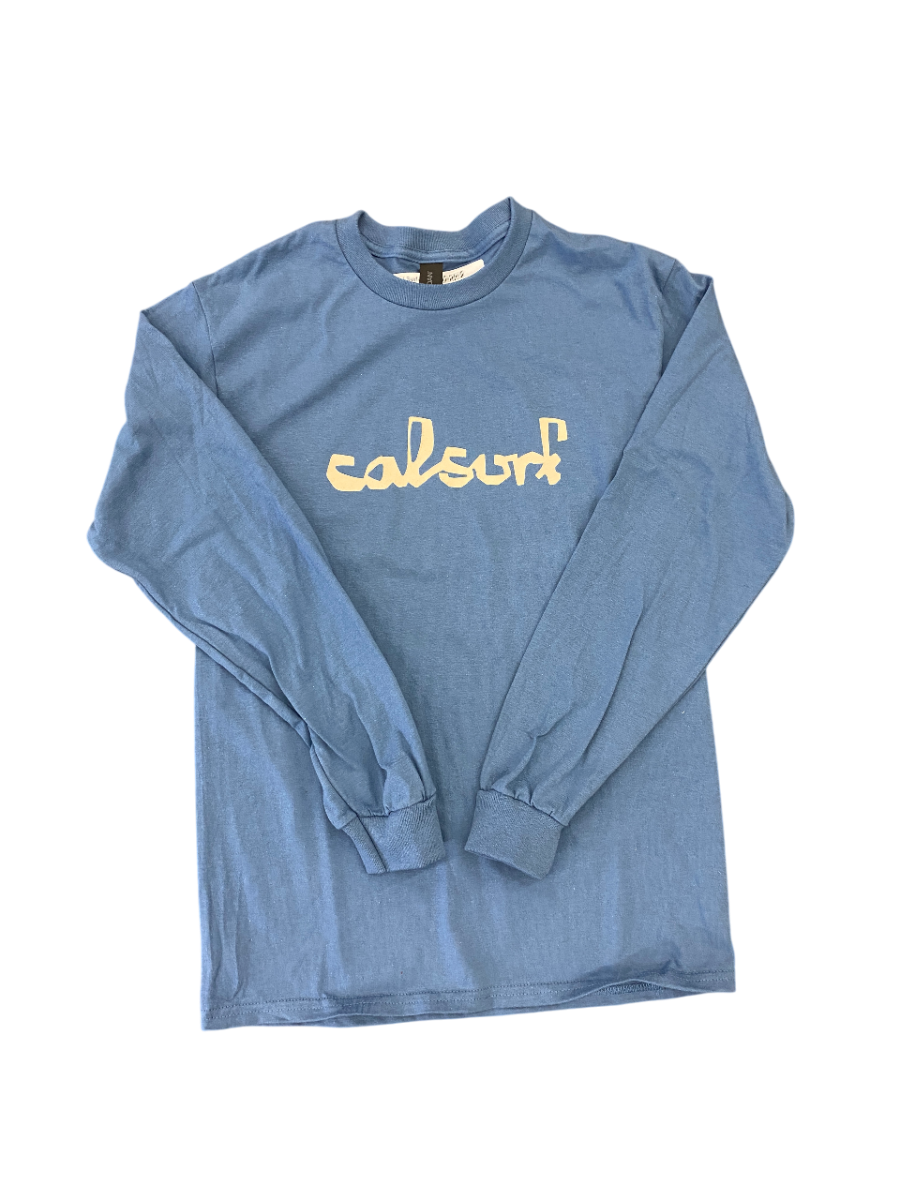 Cal Surf Chonky Logo Long Sleeve Tee – Steel Blue/Tan