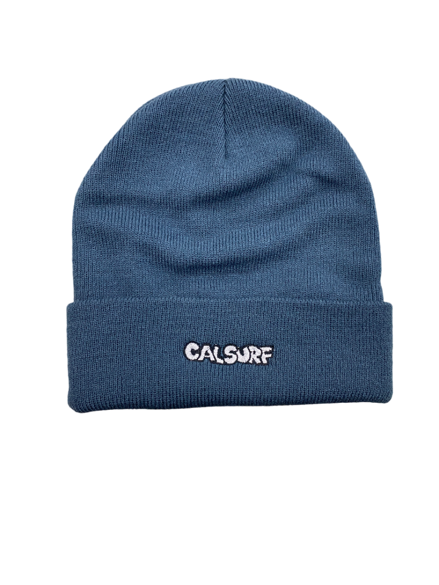 Cartoon Logo Embroidered Beanie (Slate/Purple)