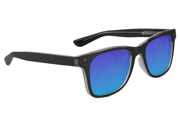 Glassy Harper Premium Polarized Sunglasses – Matte Black/Blue Mirror