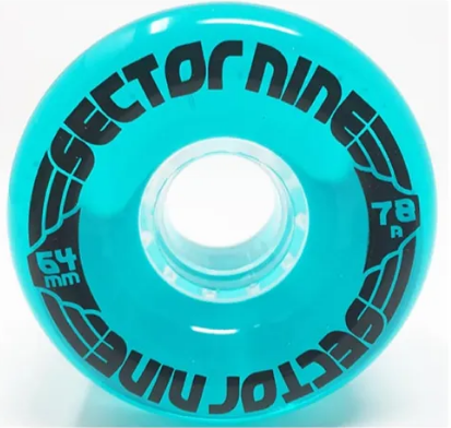 Sector 9 Nineballs 64mm 78A Longboard Wheels – Teal Blue