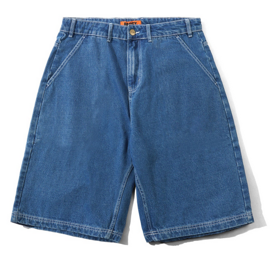 Scribble Denim Shorts (Mid Blue)