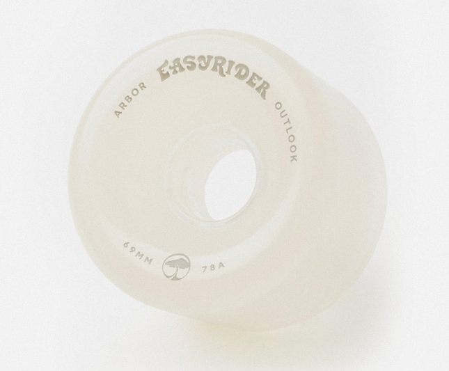 Arbor Outlook Easy Rider 69mm 78A Longboard Wheels – Ghost White