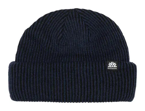 Cord Double Roll Beanie (Navy)