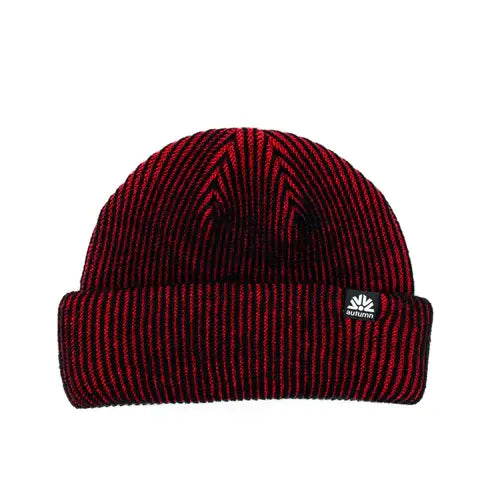 Cord Double Roll Beanie (Red)