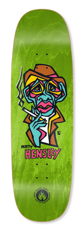 Black Label Matt Hensley Smoking Section Skateboard Deck, 9.5" Tugboat