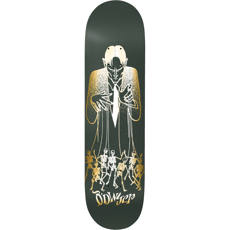 Deathwish Brian O'Dwyer Puppet Master Gold Foil Skateboard Deck, 8.0"