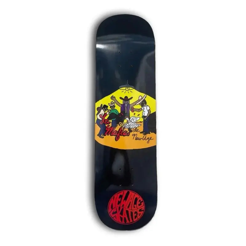 New Age Skates La Mafia Skateboard Deck, 8.5" – Black