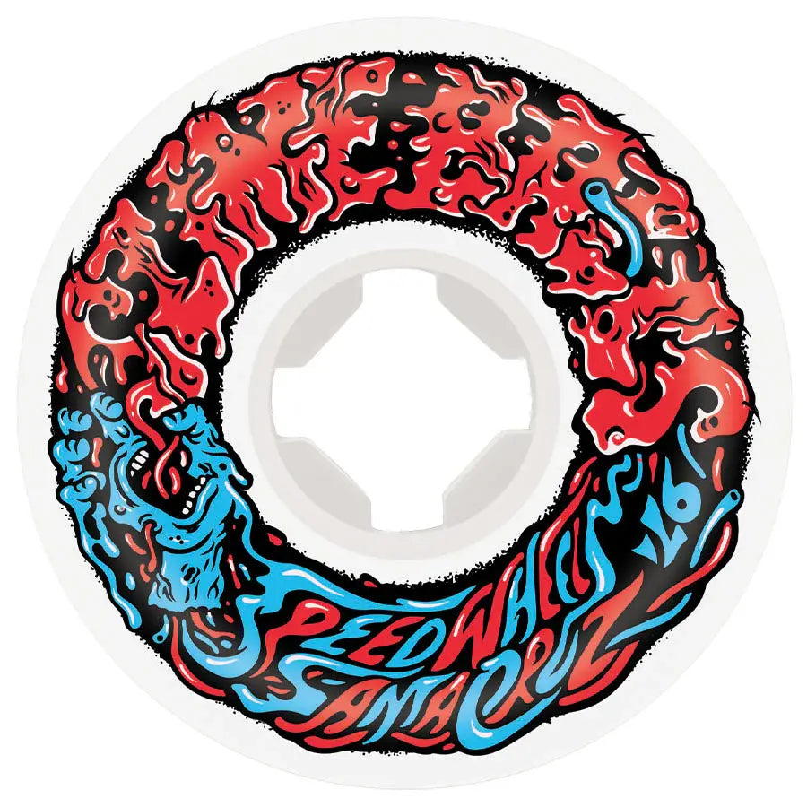 Slime Balls Vomit Mini 53mm 97a Skateboard Wheels – White/Red/Blue