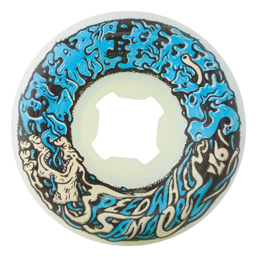 Slime Balls Vomit Mini 53mm 97a Skateboard Wheels – White/Blue