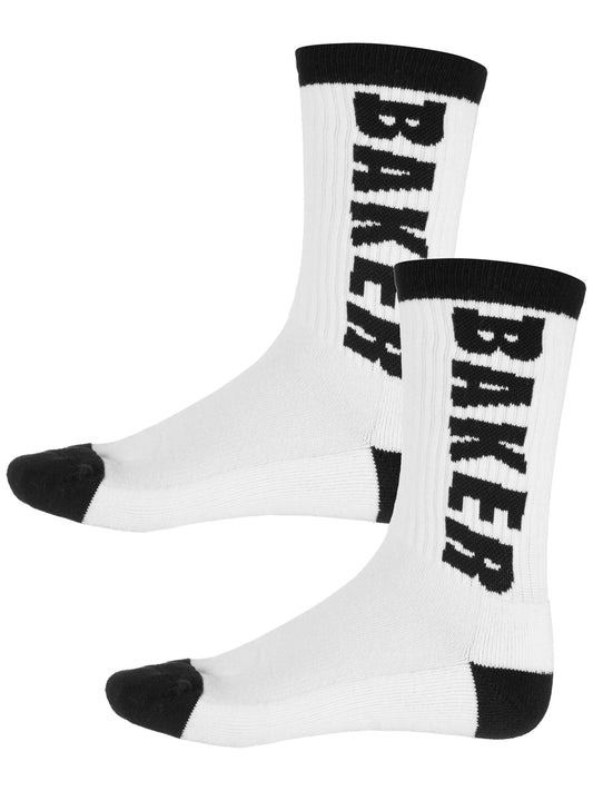 Black Letter Socks (White)