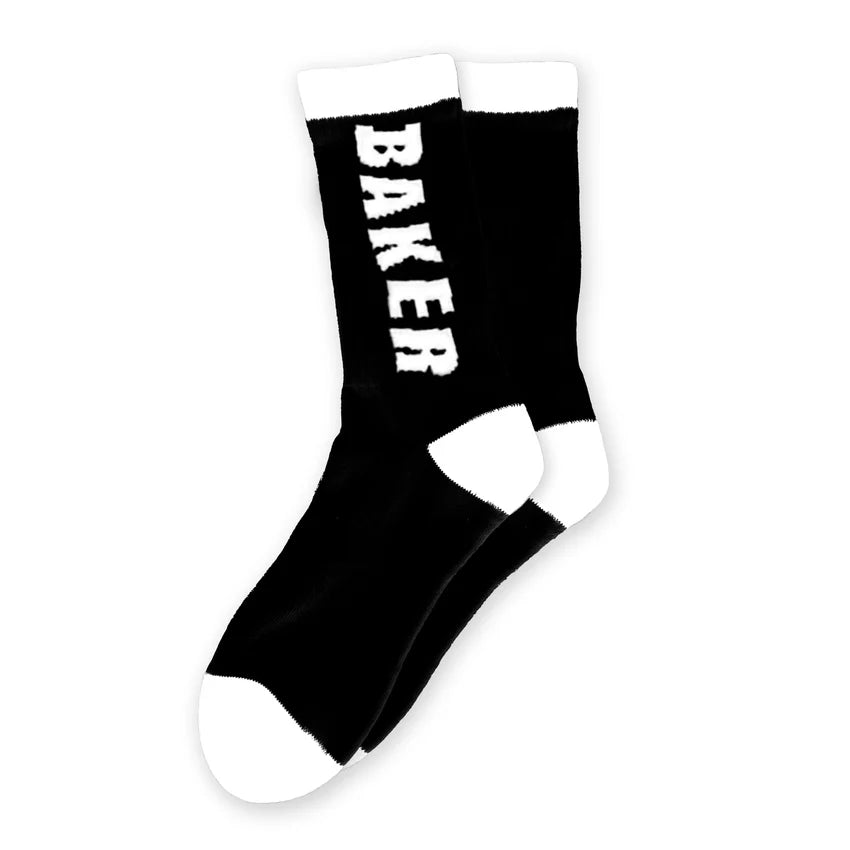 White Letter Socks (Black)