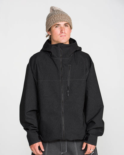 Top Stitch Jacket (Black Denim)