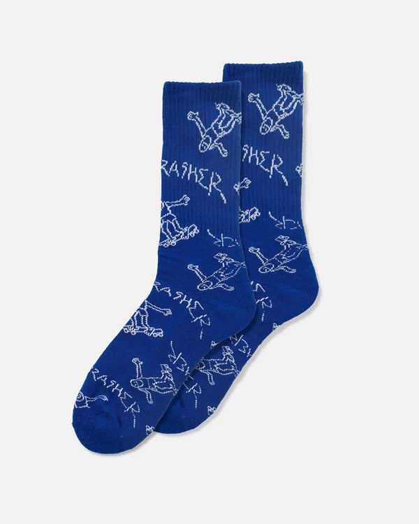 Thrasher Gonz Logo Socks (blue/white)