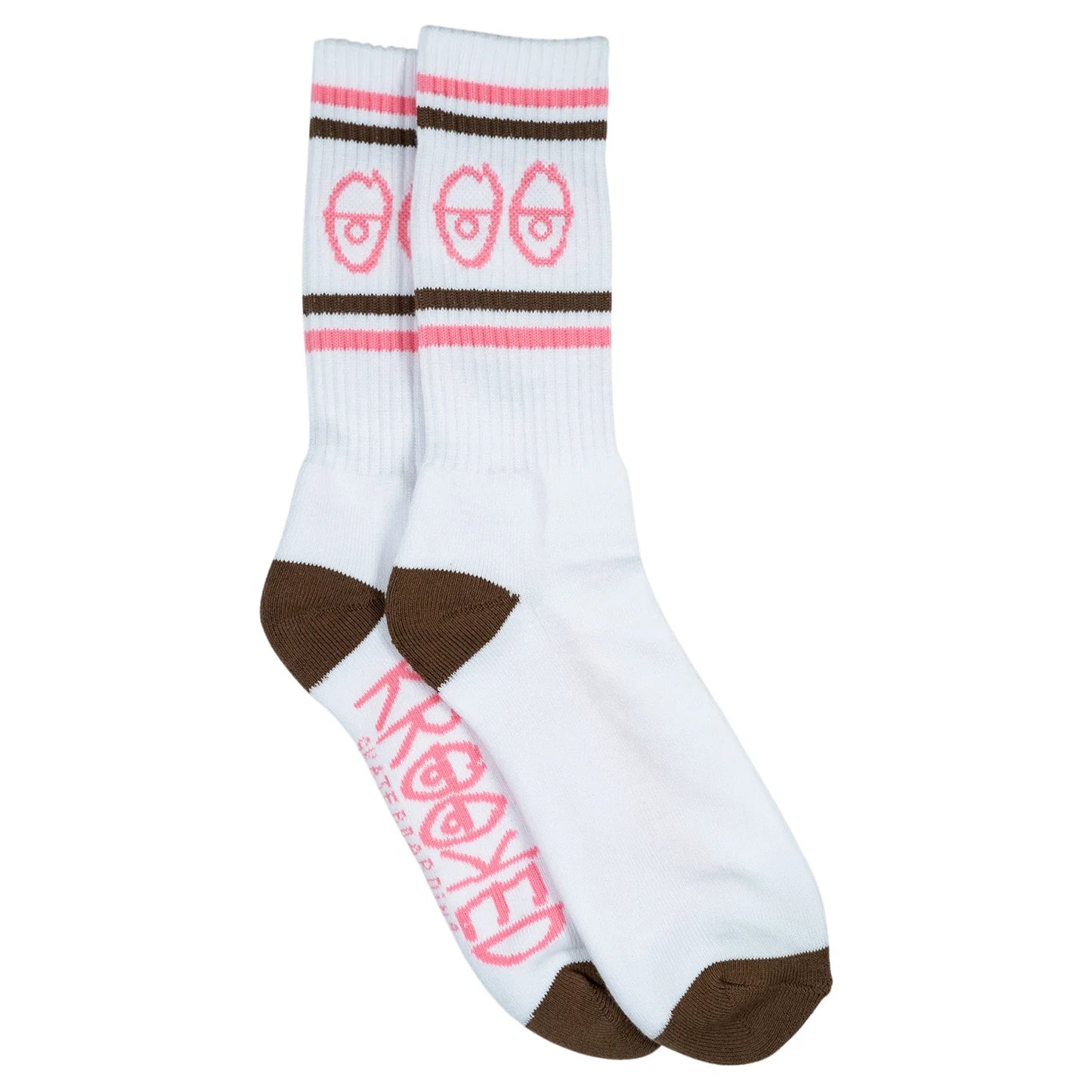 Eyes Socks White/Pink/Brown