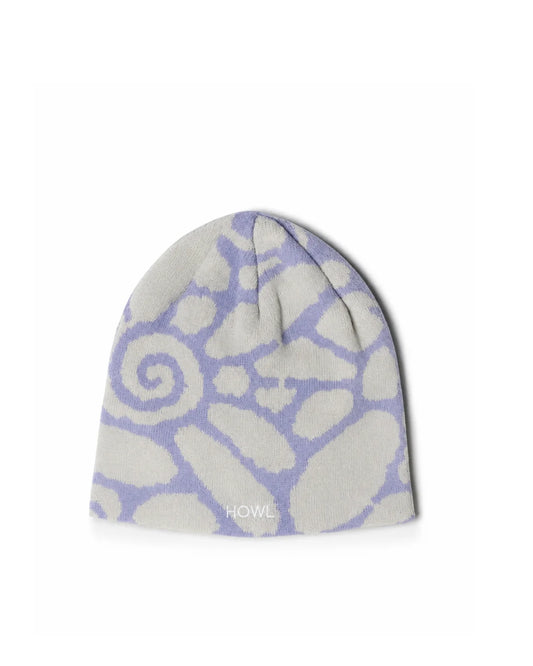 No Cuff Beanie (White/Blue)