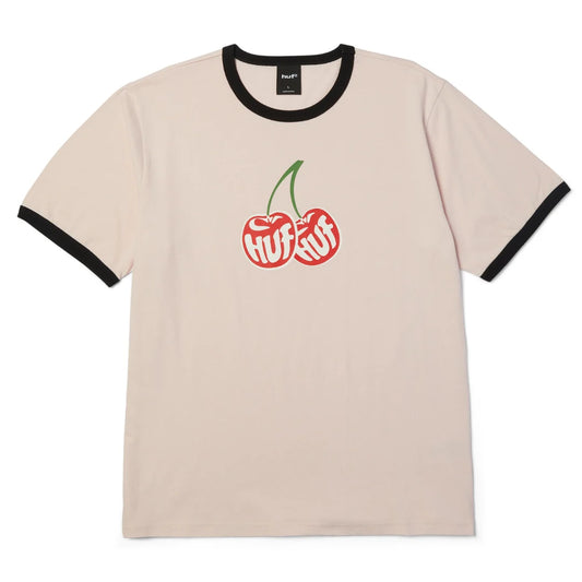 Cherries Ringer Tee (Dusty Pink)
