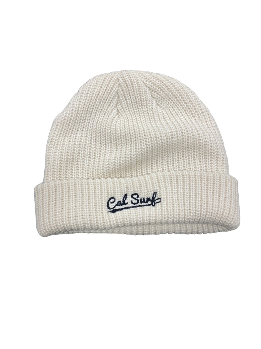 Bush League Embroidered Beanie (White/Black)