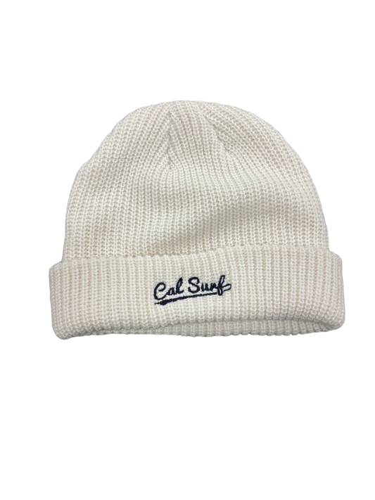 Bush League Embroidered Beanie (White/Black)