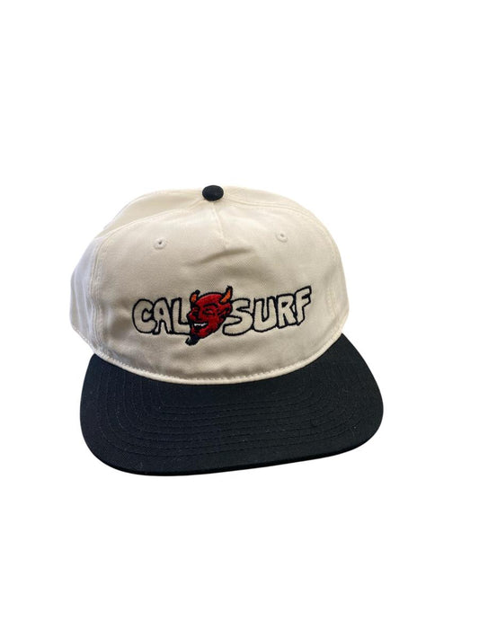 Devil Logo 6-Panel Snapback (White/Black)